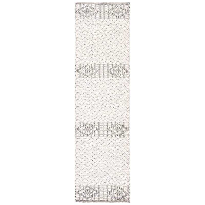 Janequa Hand Woven Wool Geometric Rug, Runner 2'3" x 8'