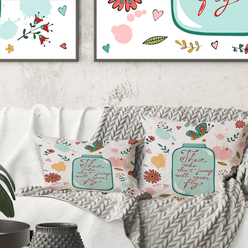 Ceux qui ne sautent pas ne voleront jamais - Coussin décoratif à imprimé traditionnel