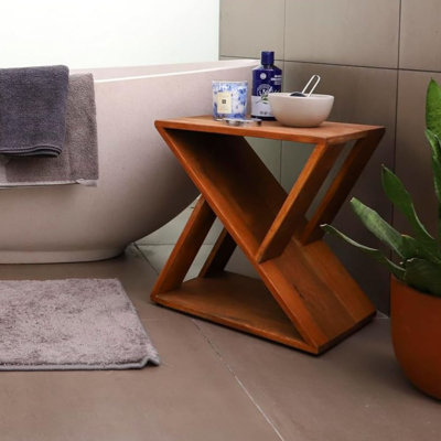 Tabouret d'appoint en bois massif Docia