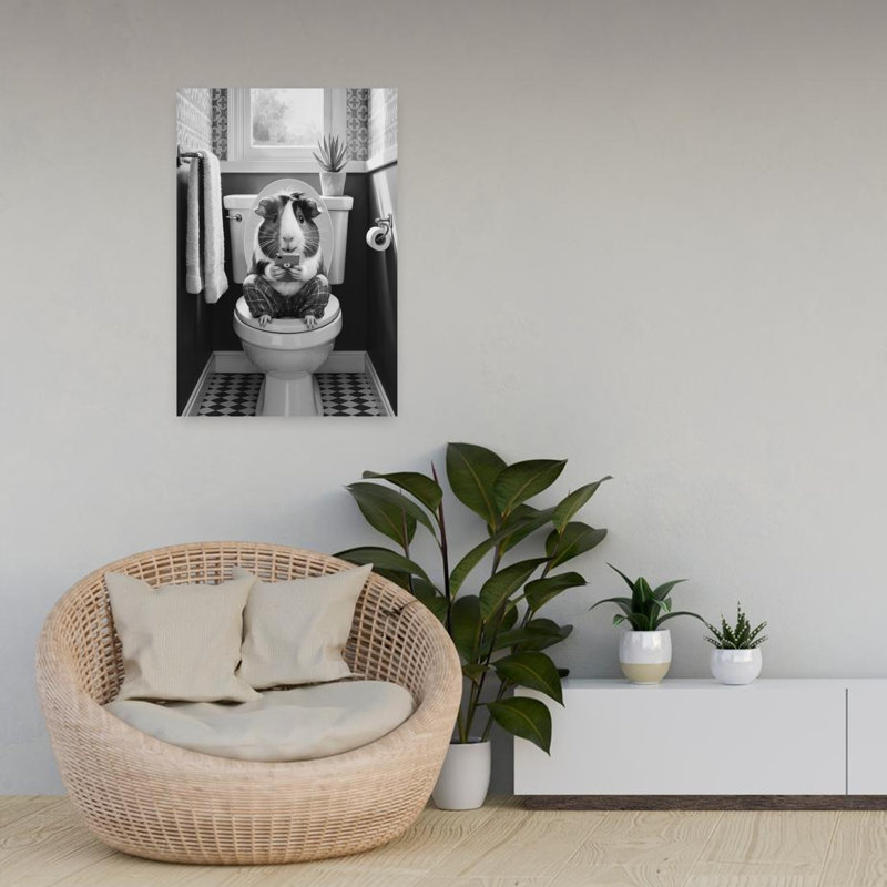 Guinea Pig Toilet Time by Andreas Magnusson - Wrapped Canvas Print, 60.96 cm H x 40.64 cm W