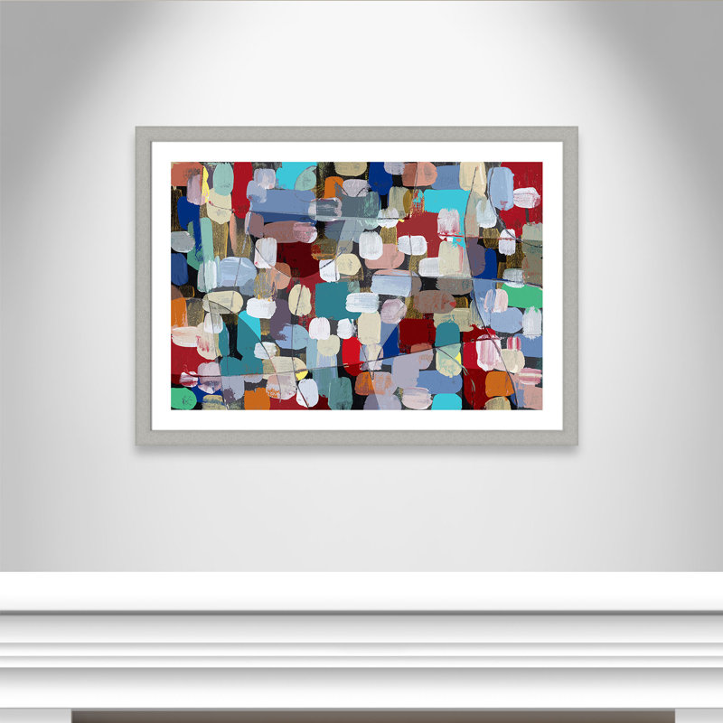Cayer «Bold Brush Strokes», reproduction de peinture à l'acrylique encadrée, Encadrement argent brossé