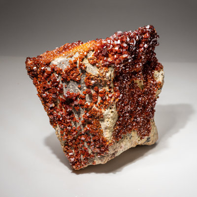 Vanadinite Crystal Cluster On Matrix from Mibladen, Atlas Mountains, Kh©Nifra Province, Morocco