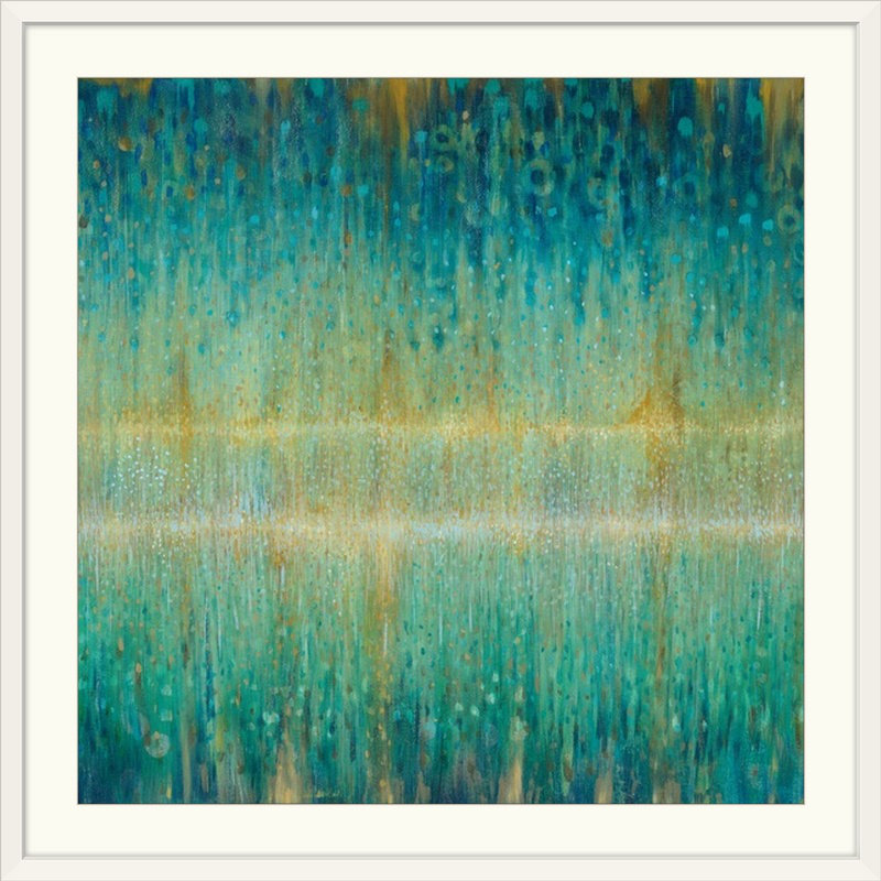« rain astract i », reproduction d’impression sur danhui nai, H 20" x l 20" x P 1", Cadre blanc