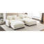 Beige 111 po avec deux repose-pieds amovibles, conception à double coussin, hublots, porte-gobelets, grand rangement caché et 4 coussins, canapé modulaire en chenille beige, coussin équipé, revêtement-416737078