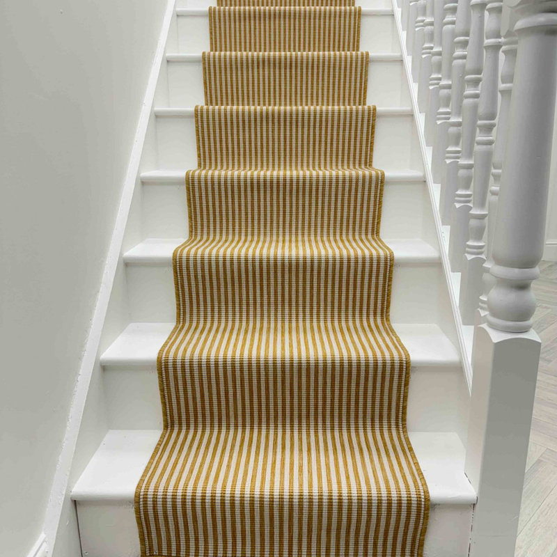 Stair Runner Striped Flatweave Area Rug, Runner 60 x 570 cm