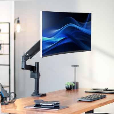 Pneumatic Arm Single Monitor Desk Mount