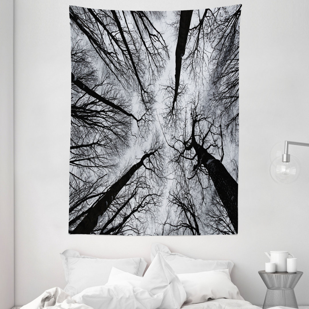 Wandbehang Scary Winter Tops der BÃ¤ume Dunkel dramatische Silhouetten verzauberte Natur