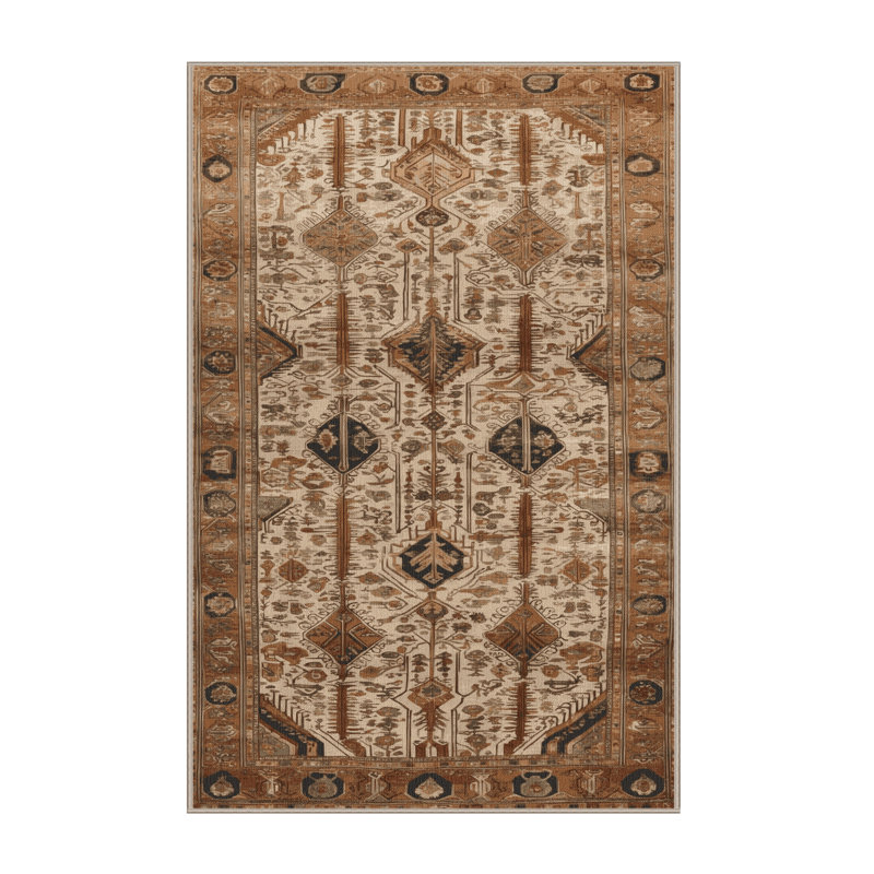 Tapis brun lavable à la machine, Rectangle 6 pi x 9 pi