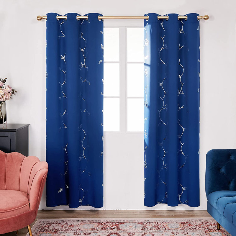 Rideaux Rexley, L 42 po x L 45 po, Bleu royal