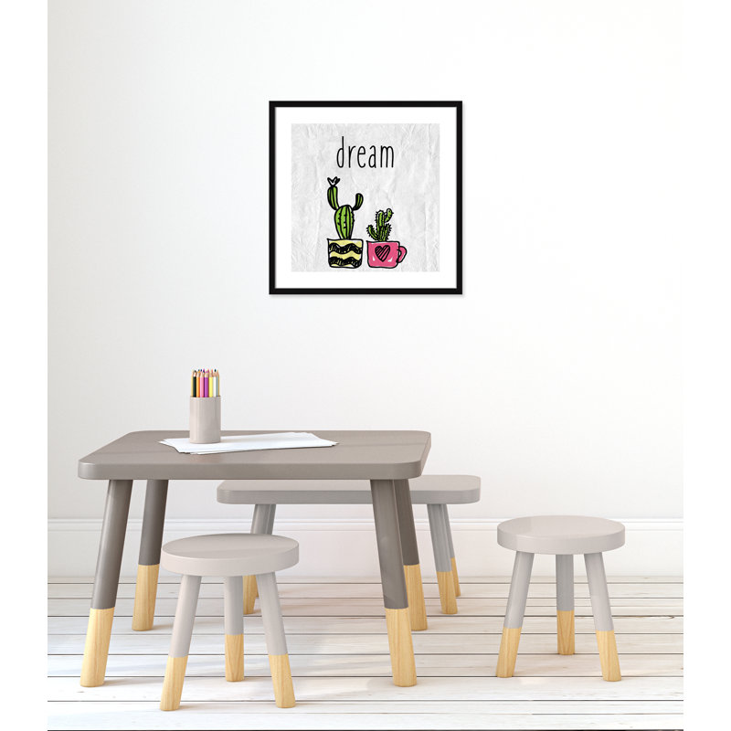 Cacti A' Framed Art, 22.5" H x 22.5" W x 1.18" D, Black Box Framed