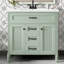 Meuble-lavabo durable avec lavabo en céramique intégré et portes à fermeture douce, pour les salles de bain de taille moyenne à grande.