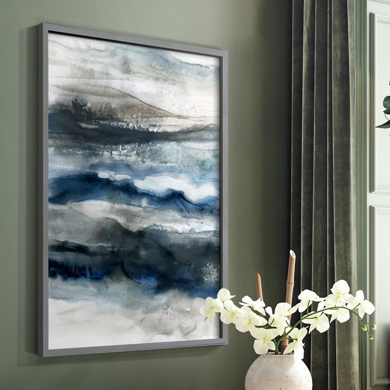 «Ocean Profondeurs», reproduction encadrée - bois massif, Gris, H 10 po x l 8 po