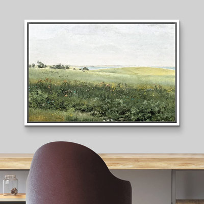 «Green Meadow Hillside Wildflowers Field Nature Landscape», art mural sur toile
