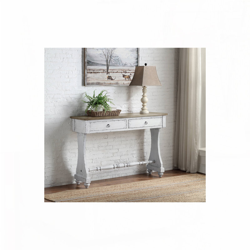 Console au fini blanc antique