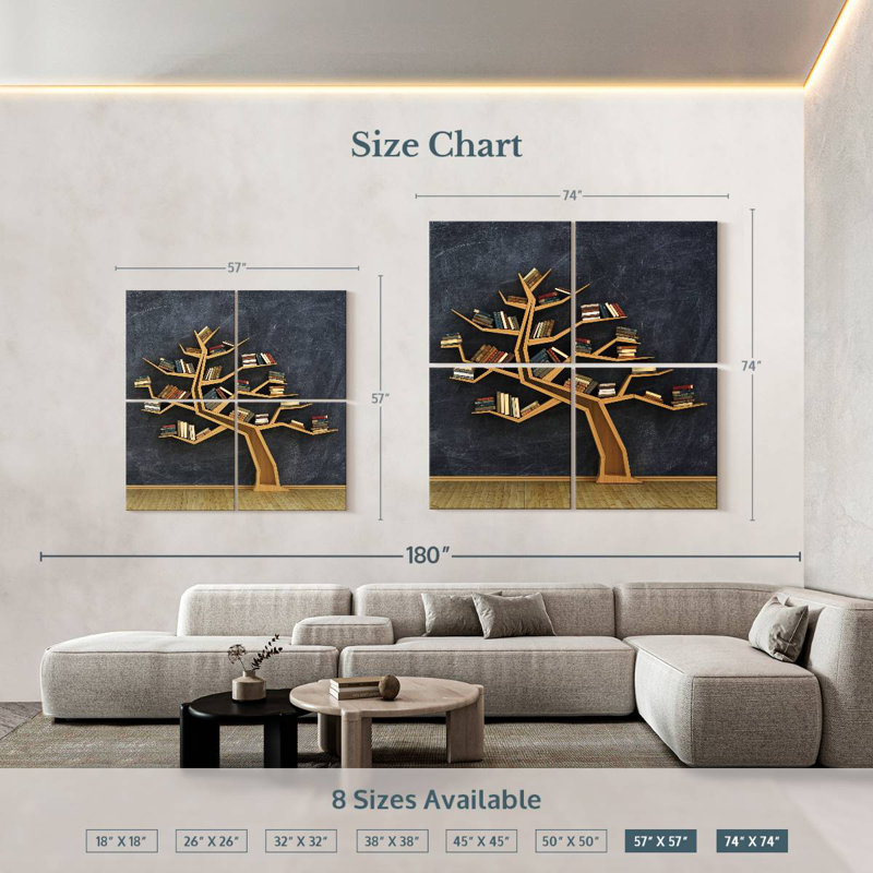 Tree Bookshelf, 74" H x 74" W