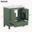 Meuble-lavabo vert 30 po avec lavabo simple, 2 portes et tiroir, fermeture douce