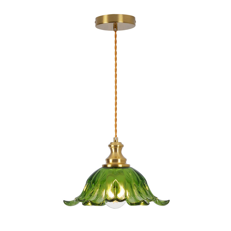 Luminaire suspendu simple 1 lumière, Vert
