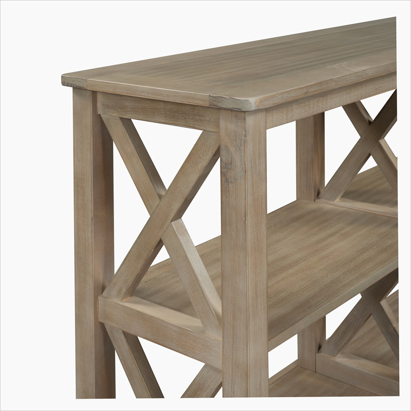 Nellis 46.5'' Console,Entry table,Hoyer table with 3-tiers open storage shelves, Beige