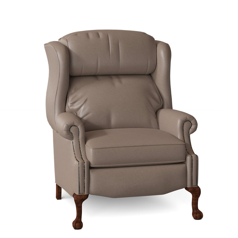 Fauteuil inclinable en cuir Maxwell, Cuir véritable cacao d'Anilina, Acajou, Manuel