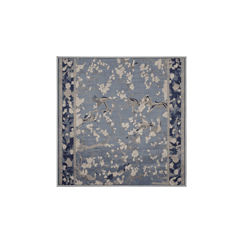 Tapis gris soyeux et moelleux, Carré 4 pi