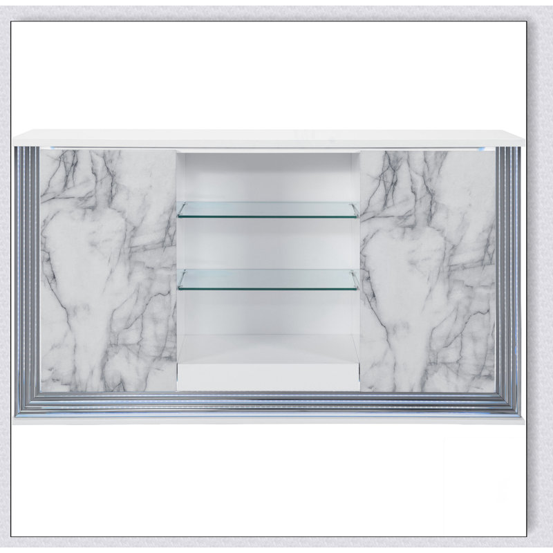 Buffet lune blanche en marbre