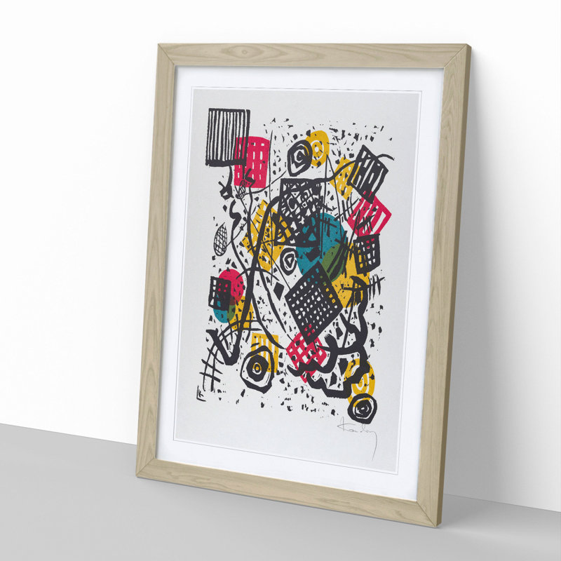 Small Worlds V by Wassily Kandinsky - Single Picture Frame Print on Wood, Oak Framed, 36cm H x 27cm W x 2cm D