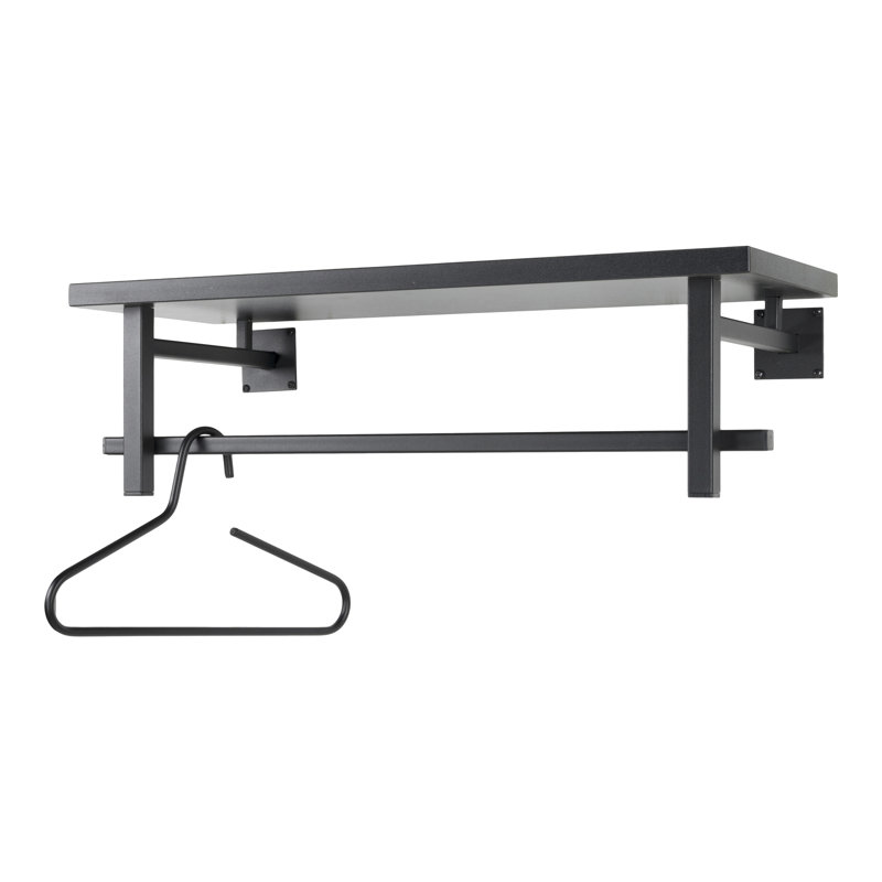 Metal Wall Wall Mounted Coat Rack, Black
