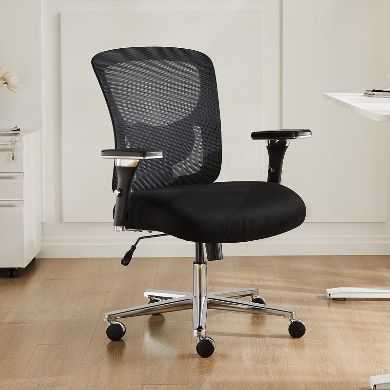 Lisabella 26.7" Wide Ergonomic Home Office Mesh Chair for 500LBS with Adjustable Lumbar Support, Black