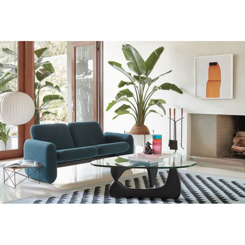 Triangle Coffee Table, 16" H x 41" L x 26" W, Black