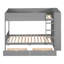 Lit superposé simple au-dessus de simple avec tiroirs et armoire de rangement multicouche - Bois massif peu encombrant, gris-957600304-957600305