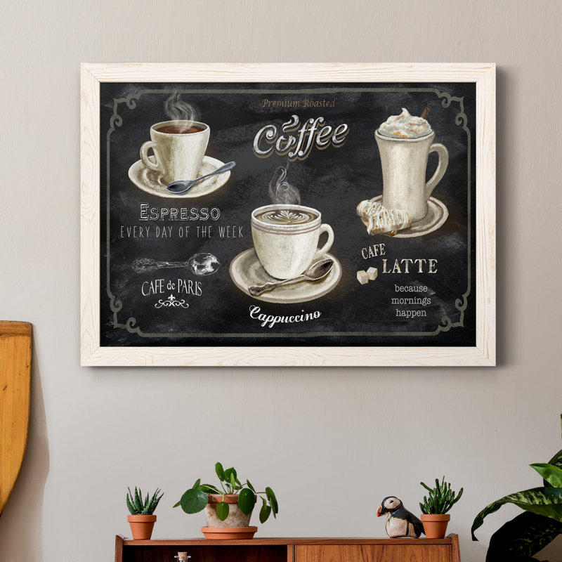«Coffee Trio», reproduction d'impression sur toile, H 31 po x l 44 po x P 1 po, Blanc