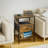 Rustic 23.6" H 1-Drawer Nightstand, Open Storage Shelves, with Built-In Charging Station