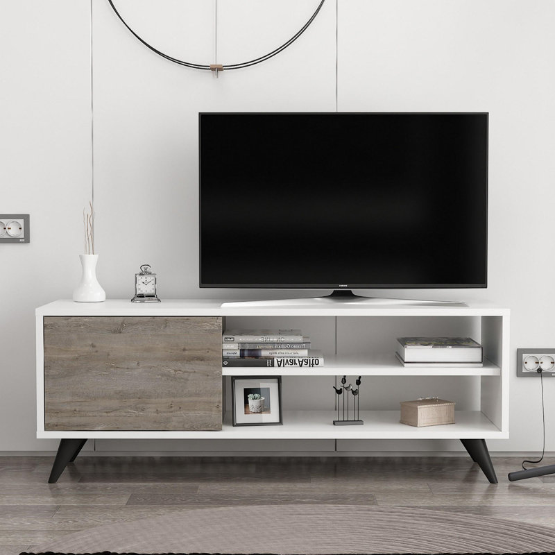 Unité de TV, Gris foncé / Blanc