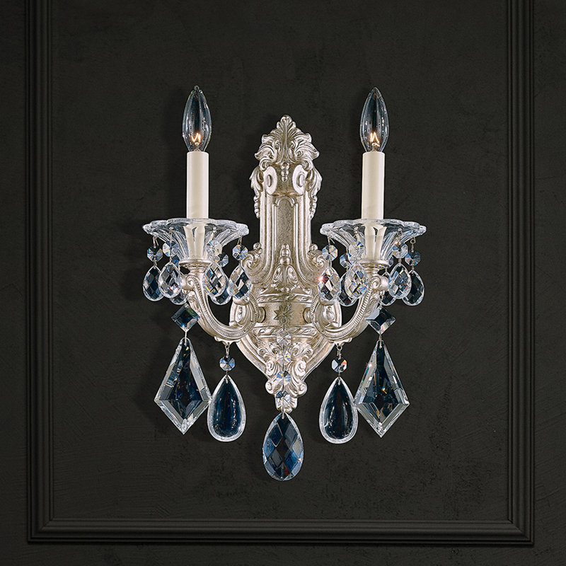 La Scala Candle Wall Light, Heirloom Bronze, Strass Clear