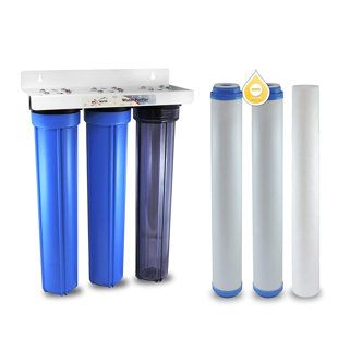 Système de filtration d'eau à 3 étages pour toute la maison 20 x 2,5 pouces Max Water