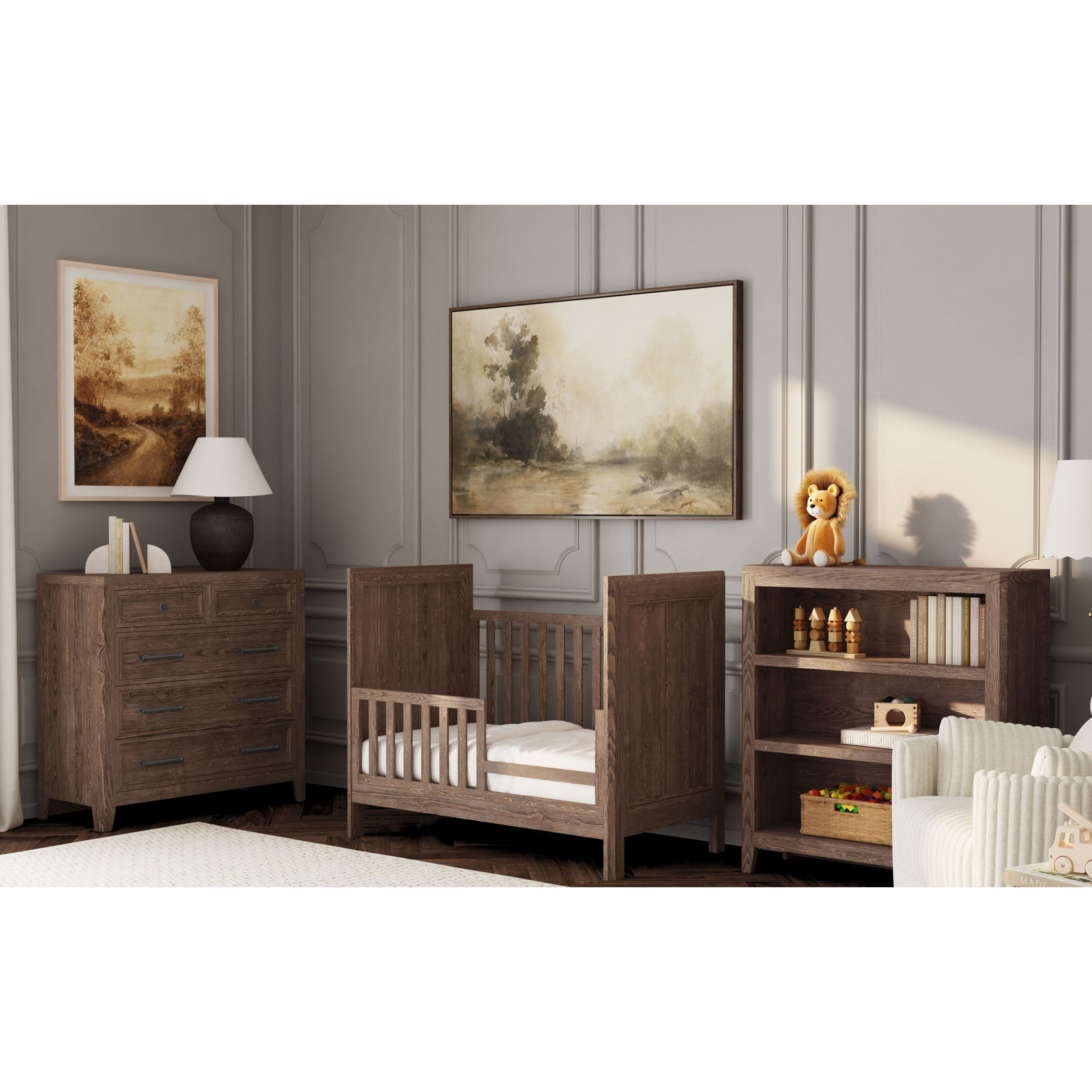 Jemma Classic Toddler Bed Rail, Harvest Brown
