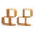 2PCS Bamboo Geometric Bookshelf 2-Tier S-Shaped Bookcase w/ Anti-tipping Device