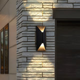 Applique murale d'extérieur à DEL intégrée 22 W à intensité variable et à intensité variable vers le bas 3000k, blanc chaud, noir