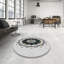 Tapis blanc/noir tissé à la machine-166768018