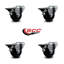 3 Inch Soft Rubber Wheel Swivel Bolt Hole Caster Set with Posi Lock Brakes SCC