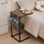 Table d'appoint en forme de C avec station de recharge, table de chevet pour canapé - Organisateur suspendu, petite table d'appoint mince pour salon et coin lecture-1127275060