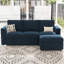Canapé modulaire en velours 3 pièces avec repose-pieds et rangement 3 pièces Rafael-953188679