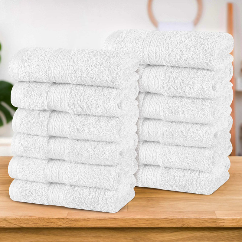Essuie-mains de luxe en coton doux et très absorbant, Blanc