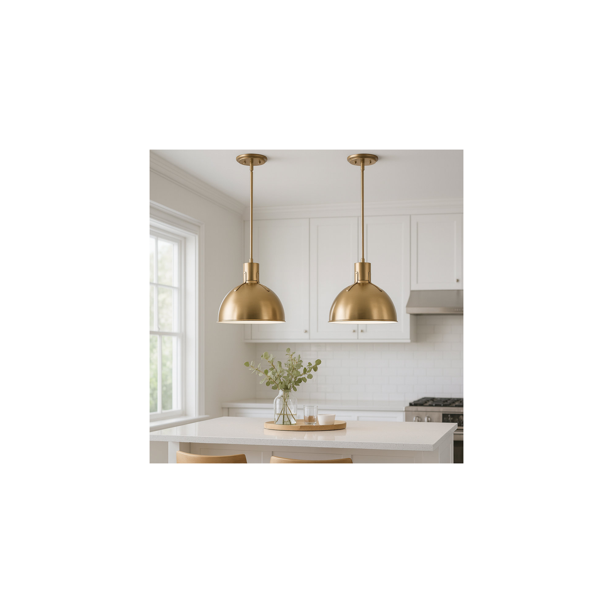 Clendon Single Light Dimmable Pendant, Heritage Brass, Heritage Brass, 12.25" H x 14" W x 14" D
