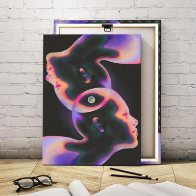 Psychedelic Neon Double Face Canvas Print - Urban Studio