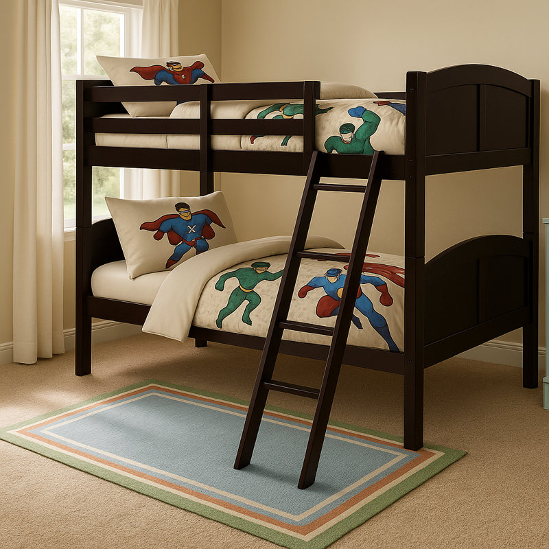 Lit superposé simple au-dessus de simple pour enfant en bois Cr