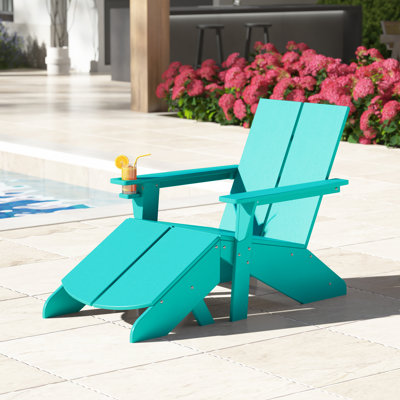 Chaise Adirondack moderne en poly avec repose-pieds
