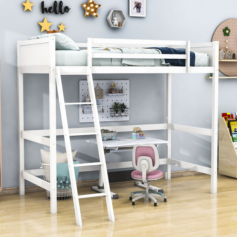 Dories Kids Twin Loft Bed, White