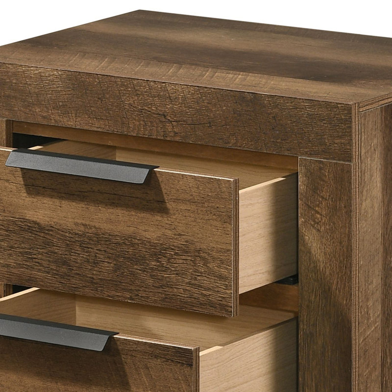 Rustic Oak Finish Nightstand
