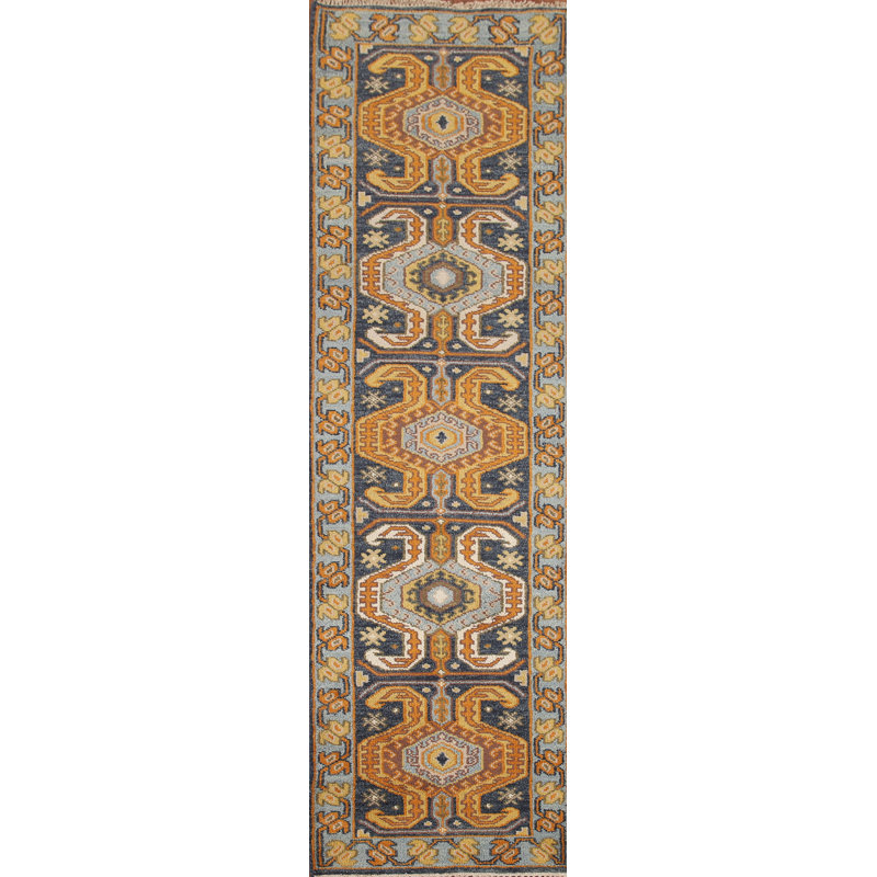 Tapis de couloir traditionnel bleu marine 2 x 10
